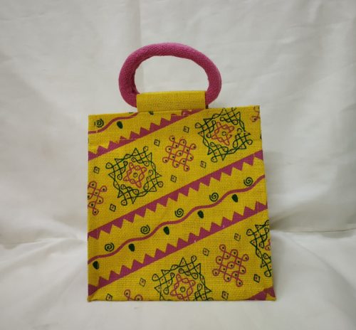 Lemon yellow jute Bag
